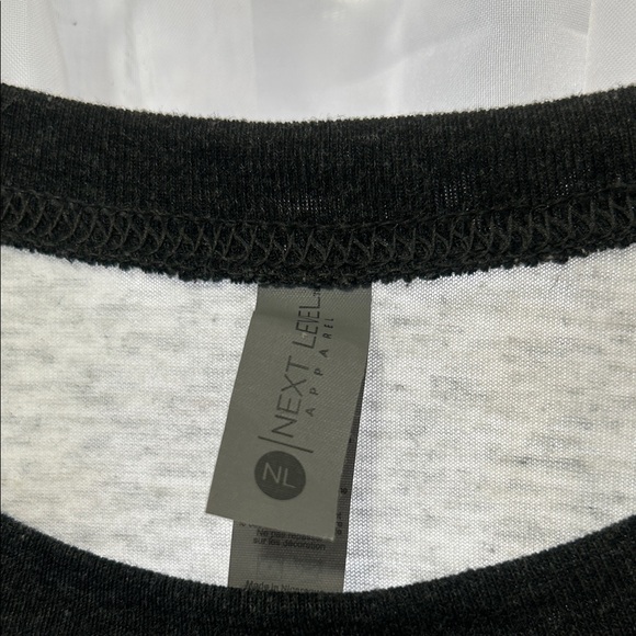 Next Level Apparel Black and White Deer Graphic Raglan Tee - Picture 4 of 5